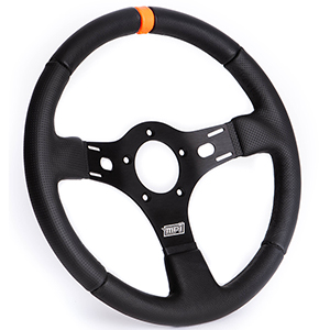 Max Papis Innovations 13" Drag Race Steering Wheel, Orange Marker