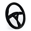 Max Papis Innovations MPI 14" Flat All-Black Suede Steering Wheel