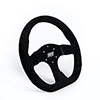 Max Papis Innovations MPI 13" D-Shaped All-Black Suede Steering Wheel