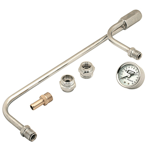 Mr Gasket Fuel Line Chrm W/Gauge 9-5/16