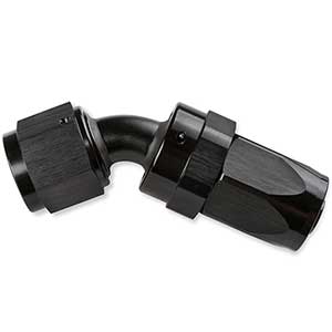 Mr Gasket 45 Deg Swivel Hose End -6 Black