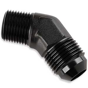 Mr Gasket 45 Deg -4 Male To 1/8 Npt Adapter Black