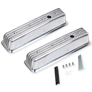 Mr Gasket Cast Alum V/C Polished Finned 87-97 305-350 Sbc