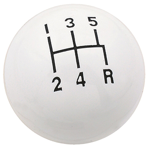 Mr Gasket Knob 5 Speed Cl Wht 3/8-16 Unc