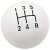 Mr Gasket Knob 5 Speed Cl Wht 3/8-16 Unc