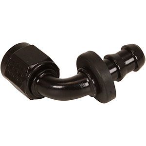MSD 6AN Fitting, 90 Degree, Socketless, Black