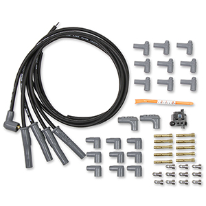 MSD 4-Cylinder Plug Wire Set With Multi-Angle Plug, HEI/Socket, Black