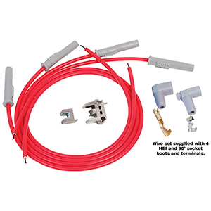 MSD 4-Cylinder Super Conductor Plug Wire Set With Multi-Angle Plug, HEI/Socket