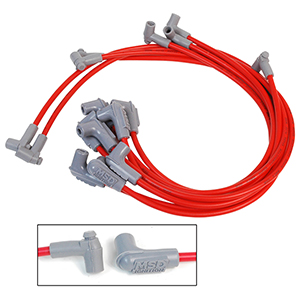 MSD Super Conductor Spark Plug Wire Set for a Small Block Chevy/Low-Power Distributor, Red