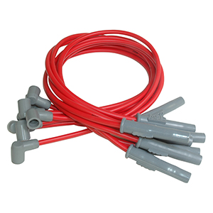 MSD Super Conductor Spark Plug Wire Set for a Chevy 366-454, Socket, Red