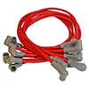 MSD Super Conductor Spark Plug Wire Set for a Small Block Chevy, Socket Distributor Cap, Red