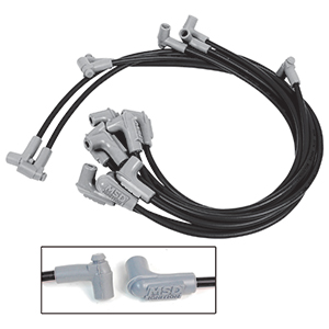 MSD Super Conductor Spark Plug Wire Set for a Chevy Corvette 305 & 350, HEI, Black