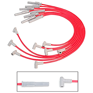 MSD Super Conductor Spark Plug Wire Set for a Chevy 454, 1975 and Up, HEI, Red