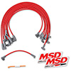 MSD Super Conductor Spark Plug Wire Set for a Small Block Chevy with HEI Cap, Red