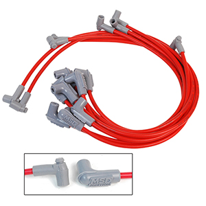 MSD Super Conductor Spark Plug Wire Set for a Small Block Chevy with HEI Cap, Red