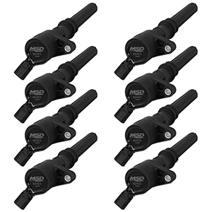 MSD Blaster Coils, for 1998-2014 Ford 4.6/5.4 Liter 2-Valve Engine, 8 Pack, Black
