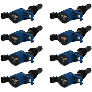 MSD Blaster Coils, for 2004-08 Ford 4.6/5.4 Liter 3-Valve Engine, 8 Pack, Blue
