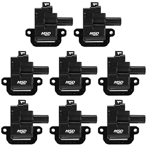MSD Blaster Coils for GM, LS1/LS6, 1998-2006, 8 Pack, Black