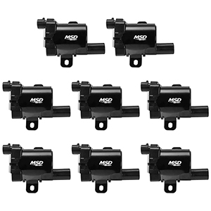 MSD Blaster Coils for GM L-Series Trucks, 1999-2007, 8 Pack, Black
