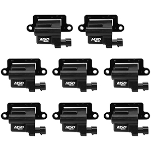 MSD Blaster Coils for GM L-Series Trucks, 1999-2009, 8 Pack, Black