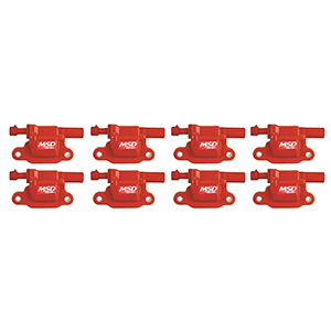 MSD Blaster Coils for GM LS2/3/4/7/9, 2005-2013, 8 Pack, Red