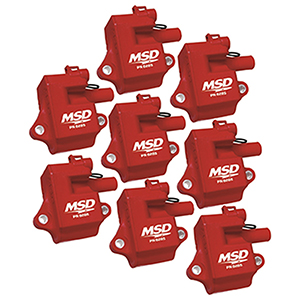 MSD Coils, Pro Power Series, GM LS1/LS6, 1998-2006, 8 Pack, Red