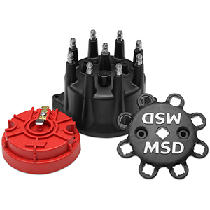 MSD Distributor Cap & Rotor Kit, Black Small Diameter