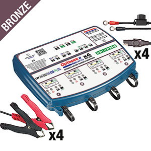 OptiMate 2 DUO x 4 BANK - Bronze Series: 5-step 12V / 12.8V 2A Sealed Battery Maintainer