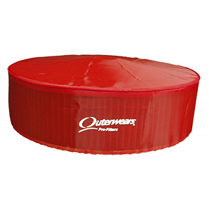 Outerwears Pre-Filter, Round 14" Diameter x 5" Tall, With Top, Red