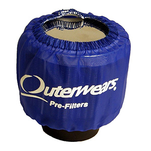 Outerwears Pre-Filter, Crank Breather, Shielded, 3" Diameter x 2-1/2" Tall, Blue