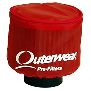 Outerwears Pre-Filter, Round 4-1/2" Diameter x 5" Tall, With Top, Red