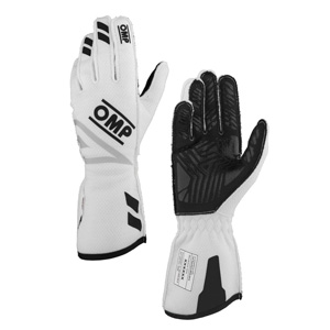OMP Racing One Evo-FX Gloves, White Size S