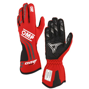 OMP Racing One Evo-X Gloves, Red Size M