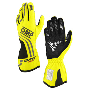 OMP Racing One Evo-X Gloves, Florescent Yellow Size XL