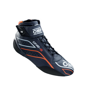 OMP Racing One-S Shoes, Navy Blue/Florescent Orange Size 48