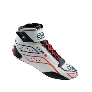 OMP Racing One-S Shoes, White/Red Size 40