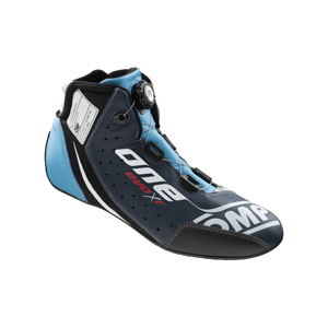 OMP Racing One Evo X R Shoes, Blue/Cyan Size 48