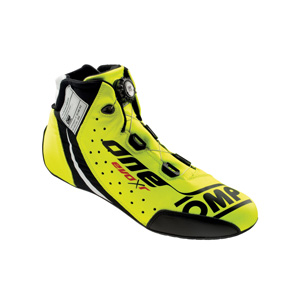OMP Racing One Evo X R Shoes, Florescent Yellow Size 47