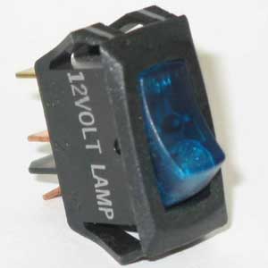 Painless Small Rocker Switch (On/Off, Blue Lighted)