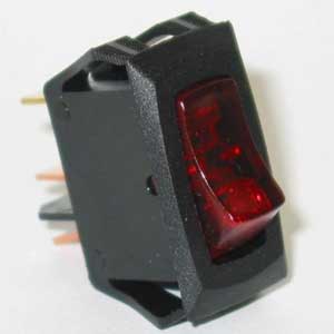 Painless Small Rocker Switch (On/Off, Red Lighted)