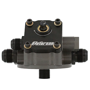 Peterson Small Primer Remote Mount, Chevy Posts, Left to Right Flow, -10 AN Fittings