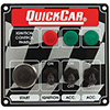 QuickCar Ignition Panel - Ignition Switch 2 Acc. Switch Start Button & 3 Pilot Lights Flag
