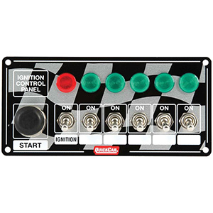 QuickCar Ignition Panel Ð Ignition Switch Start Switch 5-Acc. Switches Lights Flag
