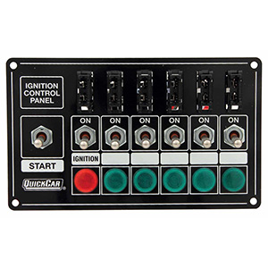 QuickCar Ignition Panel - Weatherproof Ignition Switch Start Switch 5-Acc. Switches Lights ATC Fused