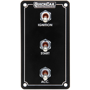 QuickCar Ignition Panel Weatherproof 3 Switch Vert. Dual Ignition Weatherpack