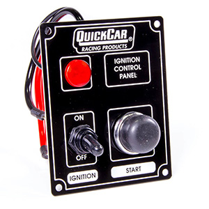 QuickCar Ignition Panel Ð Ignition Switch Start Button & 1 Pilot Light Black