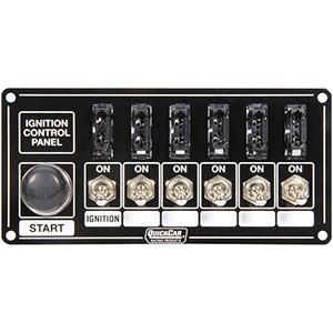 QuickCar Ignition Panel Ð Ignition Switch Start Switch 5-Acc. Switches ATC Fused Black