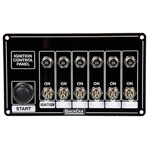 QuickCar Ignition Panel Ð Ignition Switch Start Switch 5-Acc. Switches Circuit Breaker Black