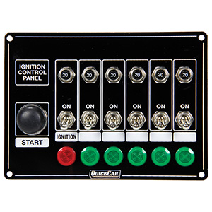 QuickCar Ignition Panel Ð Ignition Switch Start Switch 5-Acc. Switches Lights Circuit Breaker Black