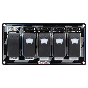 QuickCar Ignition Panel Rocker Switch Panel Fused Lighted Flag